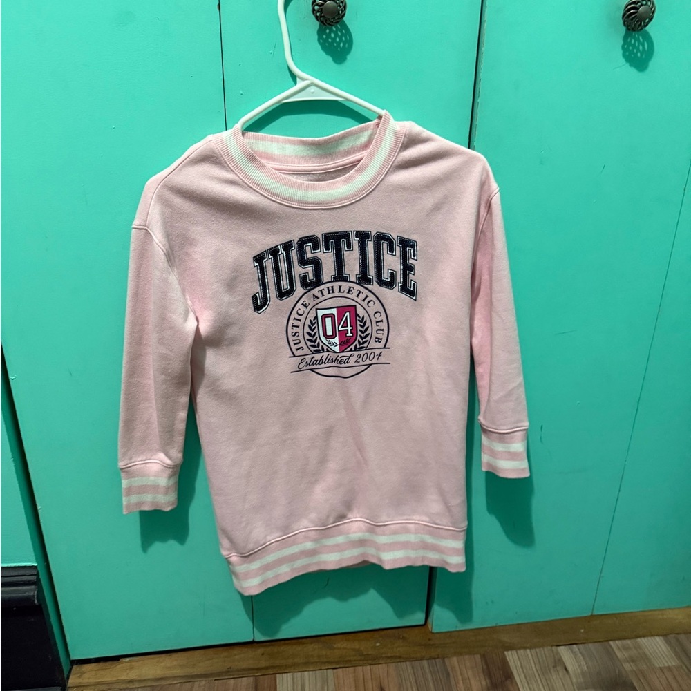 Justice Light Pink Graphic Sweatshirt